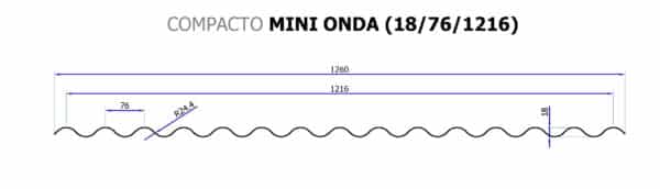 Policarbonato Compacto Ondulado Mini Onda 2,5 m