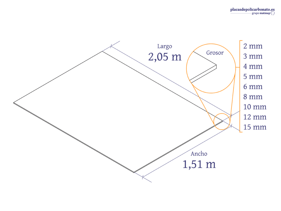 Policarbonato Compacto 205 x 151 cm