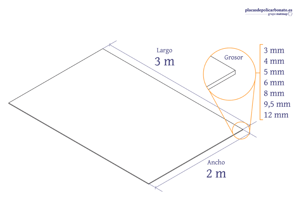 Policarbonato compacto antivandálico 300 x 200 cm