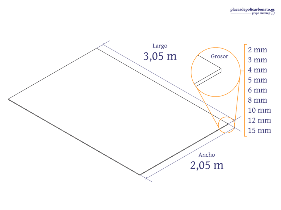 Policarbonato Compacto 305 x 205 cm