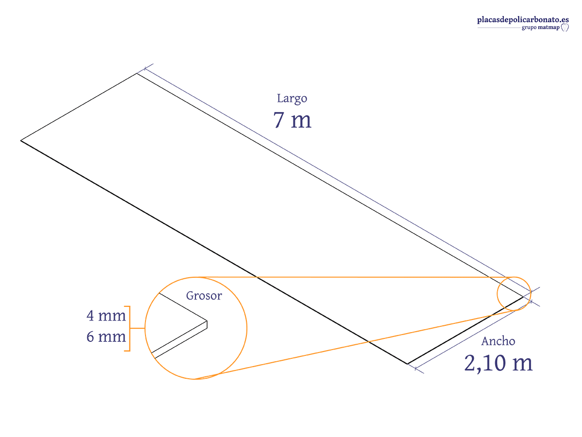 Policarbonato Compacto 700 x 210 cm
