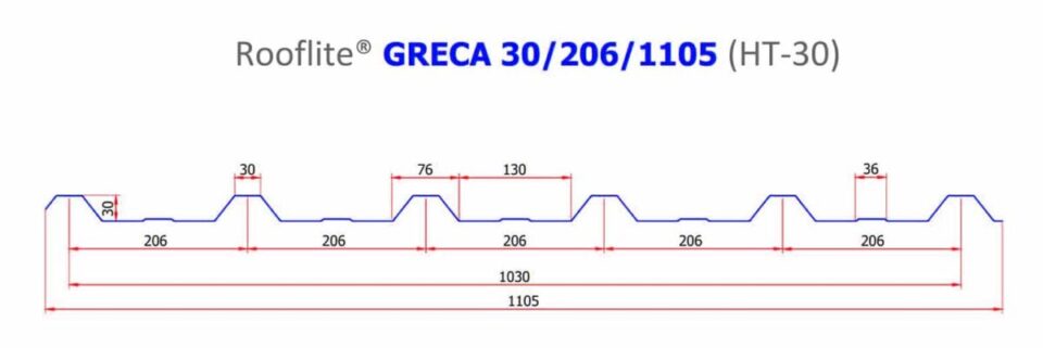 Policarbonato compacto grecado de 10 m
