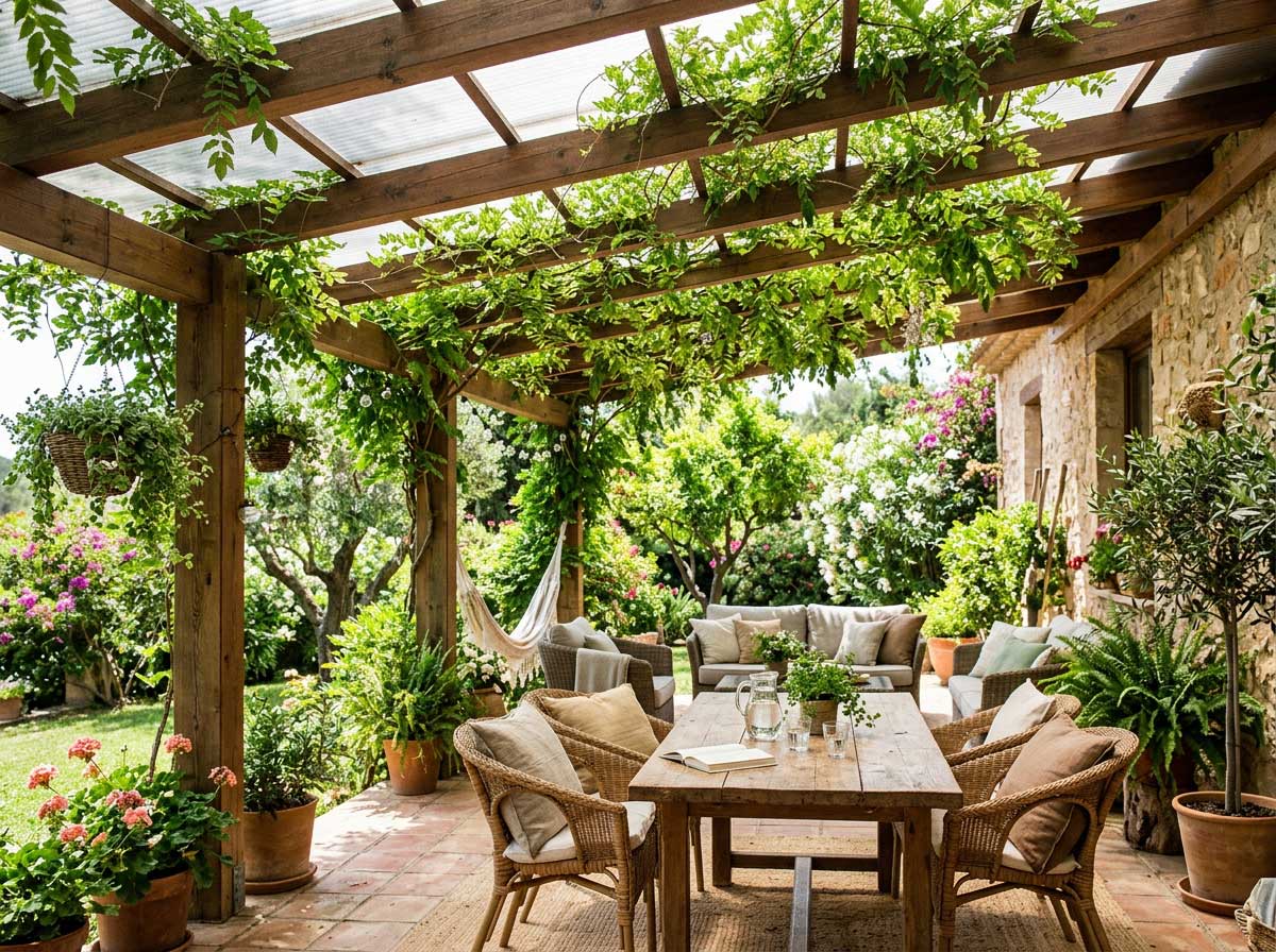 como-aislar-terraza-del-calor-con-policarbonato-y-plantas