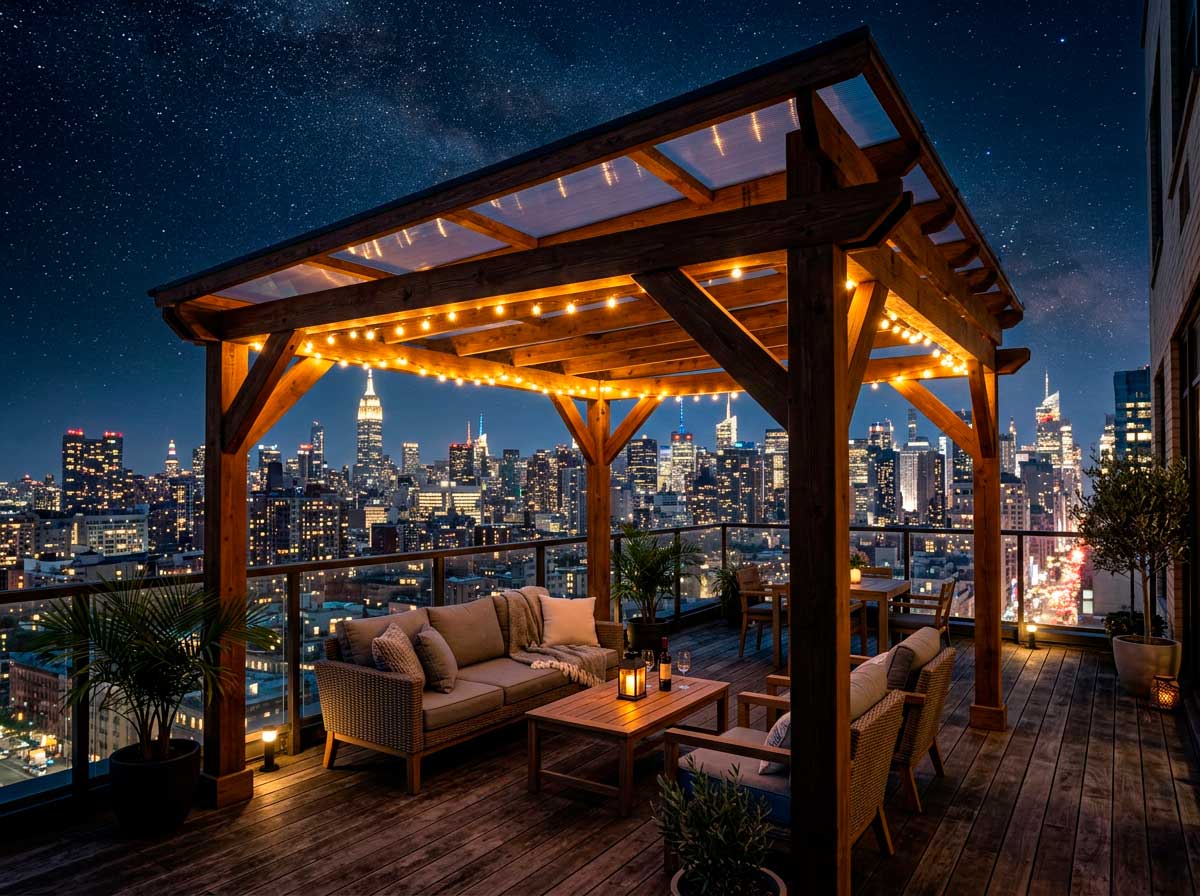 pergola terraza atico